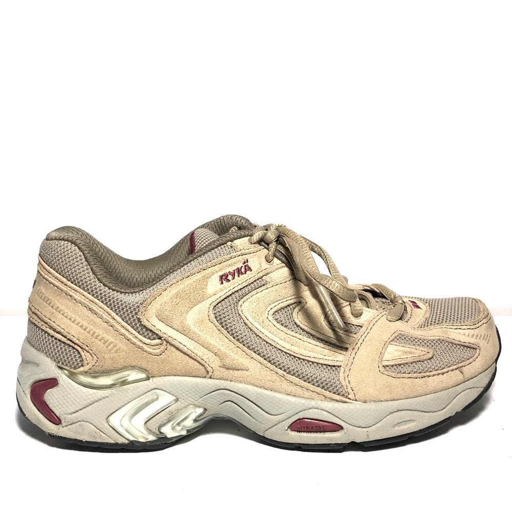 RYKA Country Walker Women’s Sneakers Tan Suede‎ and Fabric Size 7 M